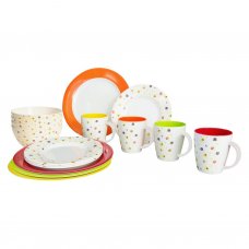 Porslin Set Rainbow Flowers
